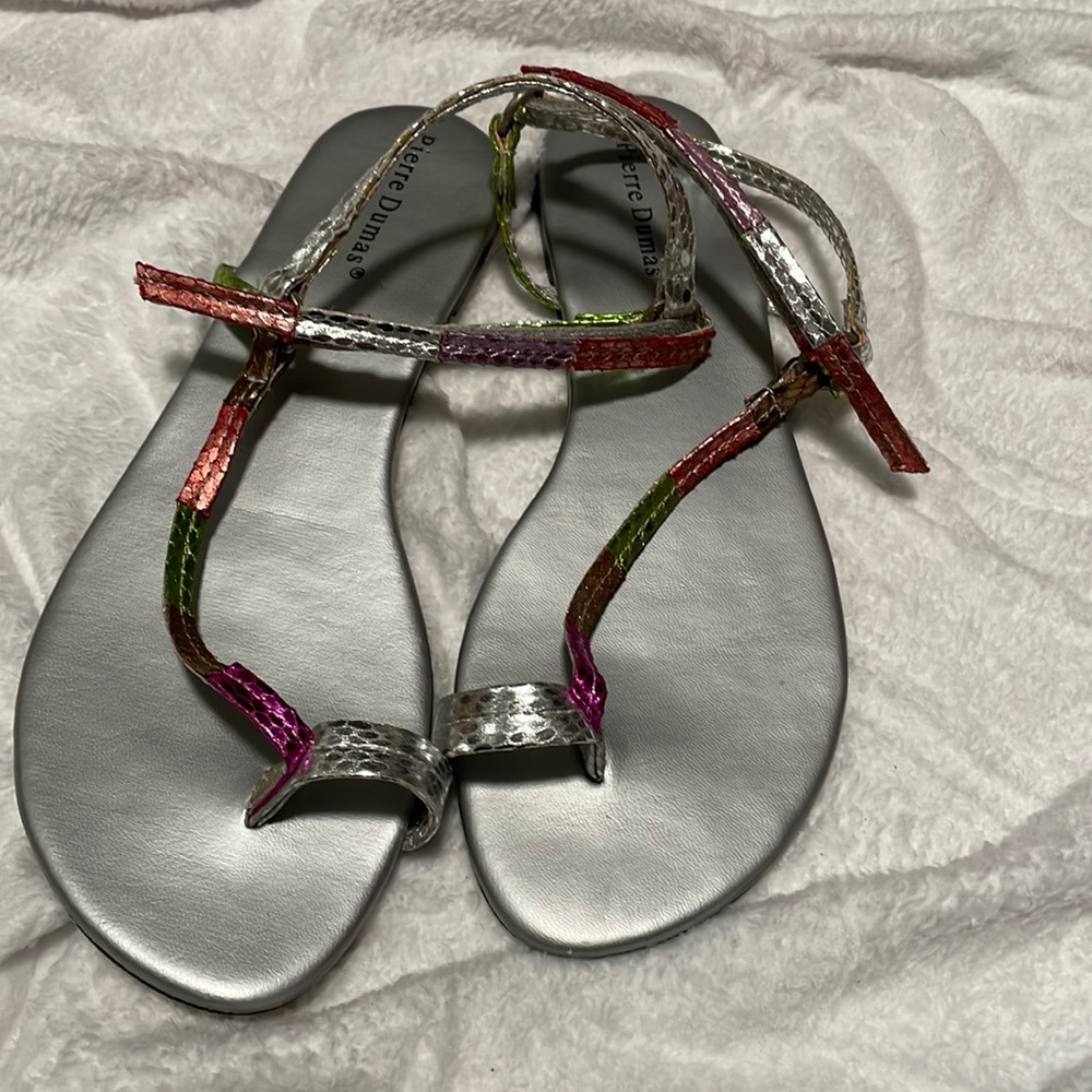 Colorful metallic sandals